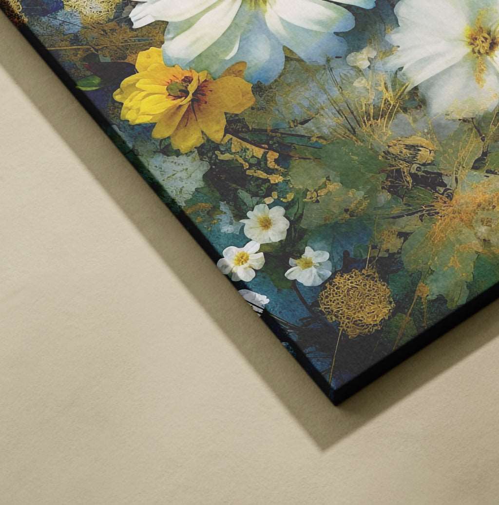 Tableau décoratif mural, une fleur blanche en toile