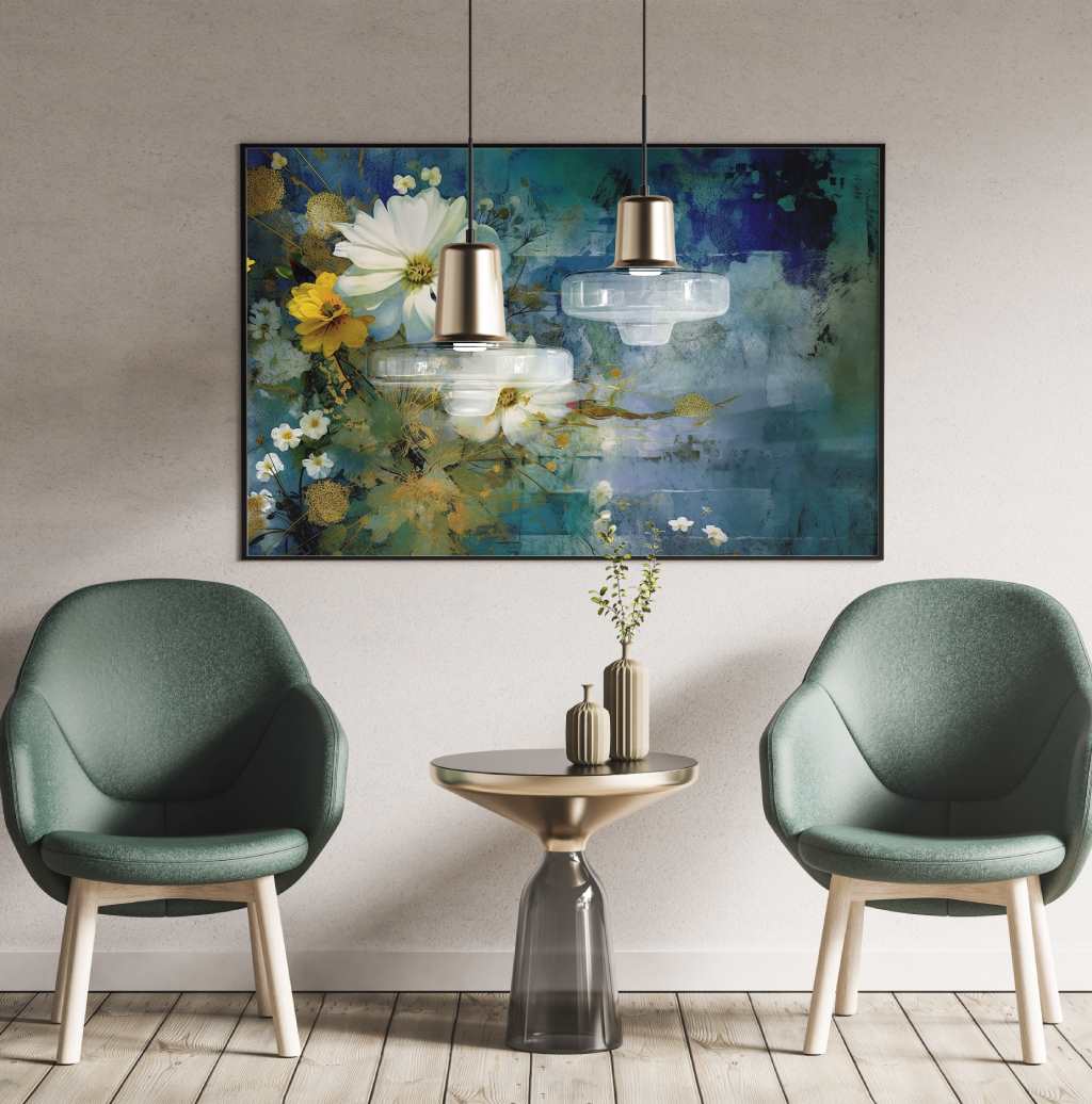 Tableau décoratif mural, une fleur blanche en toile