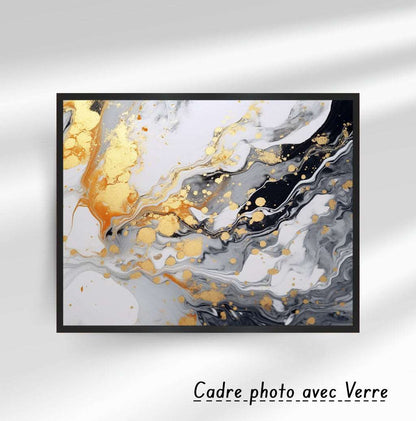 Impressions d'art abstrait, de peinture en or, de coups de pinceau, d'affiches d'art moderne.