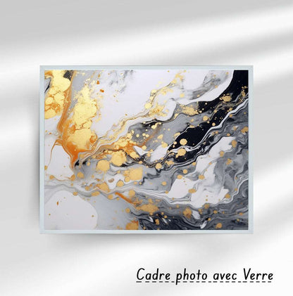 Impressions d'art abstrait, de peinture en or, de coups de pinceau, d'affiches d'art moderne.