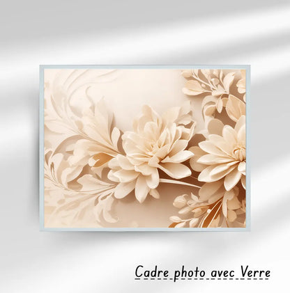 Tableau décoratif - Fond couleur crème, conception florale simple