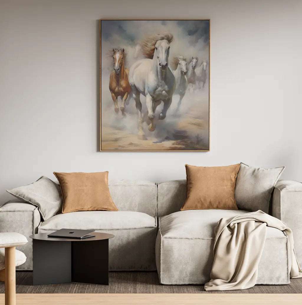 Décoration murale calssique – chevaux blanc