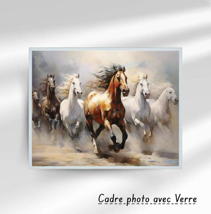 Tableau décoratif - Chevaux arabes en course