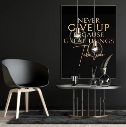 Tableau décoratif bureautique « Never Give Up »