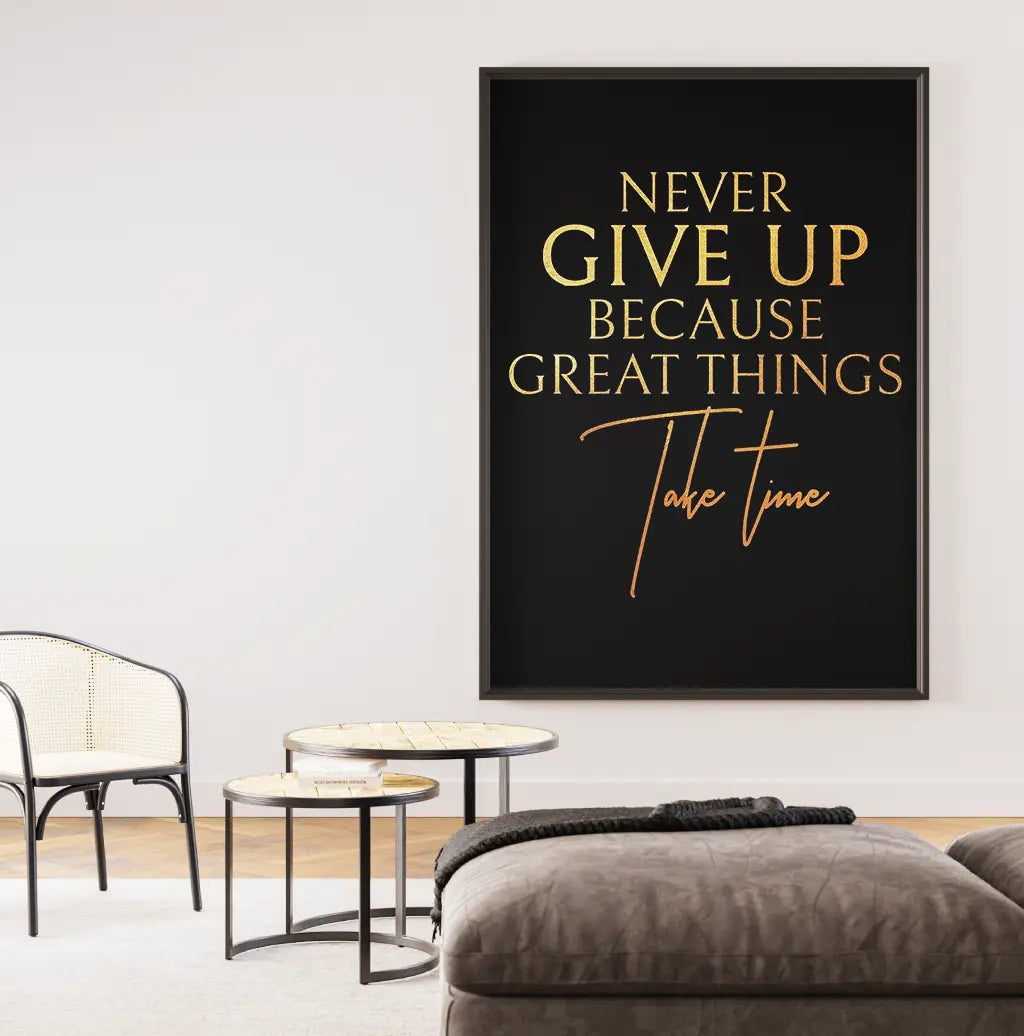 Tableau décoratif bureautique « Never Give Up »